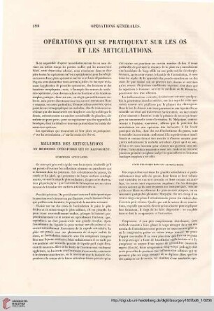 Opérations qui se pratiquent sur les os et les articulations