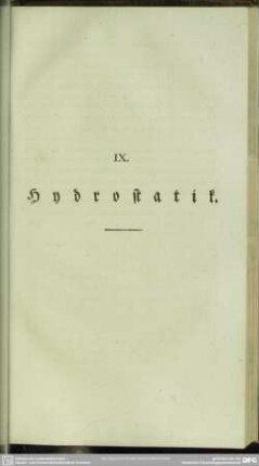 IX. Hydrostatik