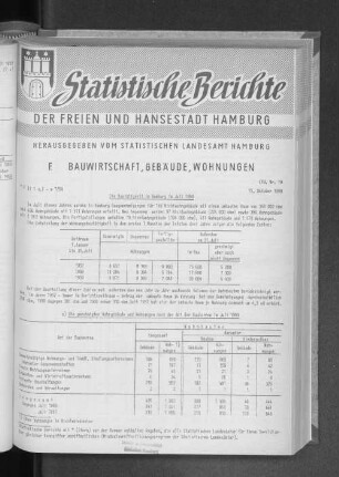 Die Bautätigkeit in Hamburg im Juli 1959 : Lfd. Nr. 19