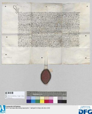 Georius, Abt des Benediktinerklosters St. Egidien in Nürnberg, stellt ein Vidimus aus von der Verschreibung der Städte Heidingsfeld und Bernheim d.d. 6 August 1431.