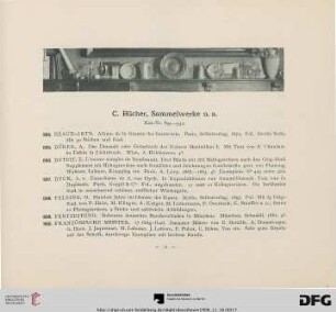C. Bücher, Sammelwerke u.a. (Nr. 894-942)