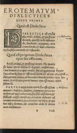 Erotematum Dialectices Liber Primus.