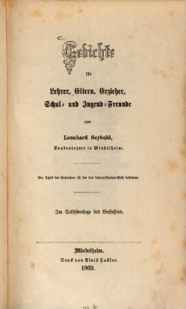 Gedichte für Lehrer, Eltern, Erzieher, Schul- und Jugendfreunde