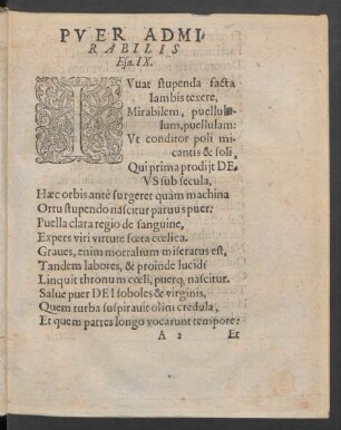 Puer Admirabilis Exa. IX.
