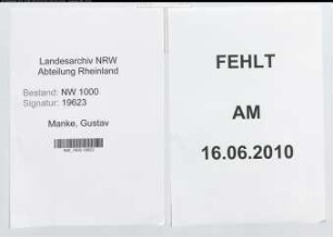 Entnazifizierung Gustav Manke, geb. 30.06.1909 ()