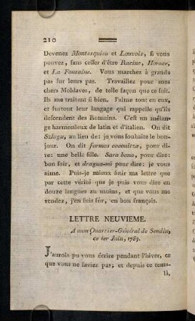 210-226, Lettre Neuvieme.-Onzieme.