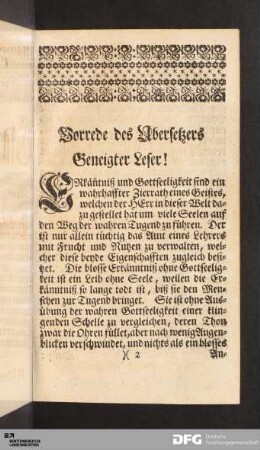 Vorrede des Ubersetzers Geneigter Leser!