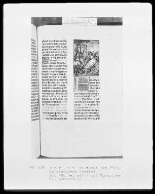 Brevier aus Namur — Der heilige Laurentius auf dem Rost, Folio 495recto