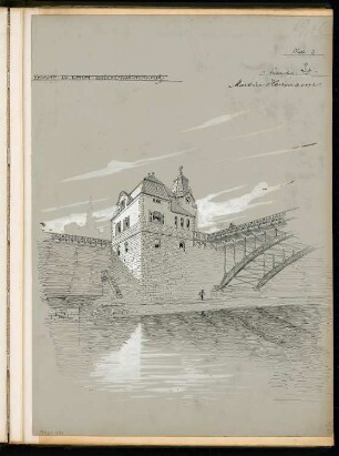 Brückenwärterhaus Monatskonkurrenz Dezember 1900: Perspektivische Ansicht