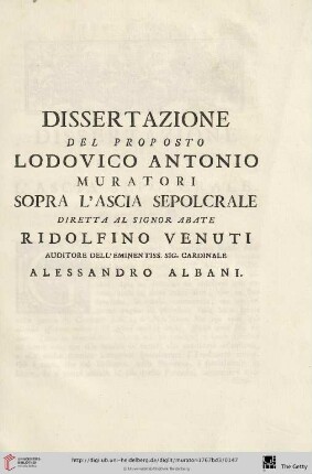 Dissertazione del proposto Lodovico Antonio Muratori […]