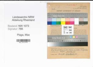 Entnazifizierung Max Plaga , geb. 14.10.1903 (Zollbetriebsassistent)