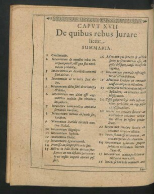 Caput XVII. De quibus rebus Iurare liceat.