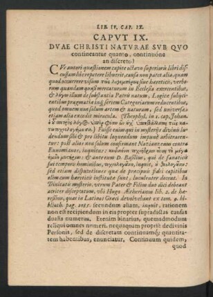 Caput IX. Duae Christi Naturae Aub Quo contineantur quanto, continuone an discreto?