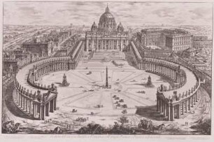 Veduta dell'insigne Basilica Vaticana coll'ampio Portico e Piazze adjacente (Piazza und Kirche St. Peter)