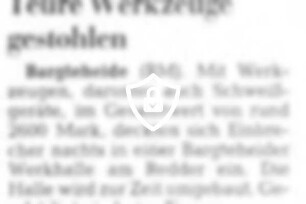 Teuere Werkzeuge gestohlen