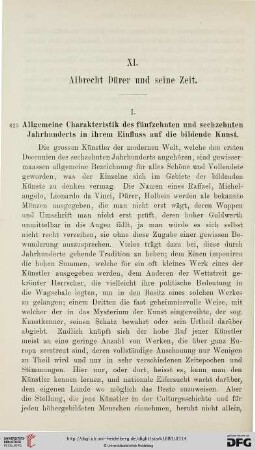 XI. Albrecht Dürer und seine Zeit