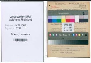Entnazifizierung Hermann Speck , geb. 06.11.1914 (Kaufmann)