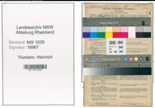 Entnazifizierung Heinrich Vlumann , geb. 21.07.1895 (Steiger)