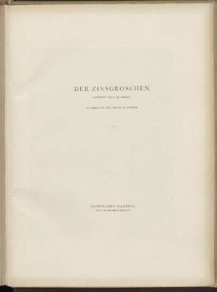 Der Zinsgroschen.