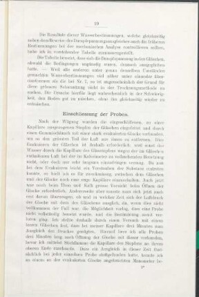 Einschliessung der Proben.