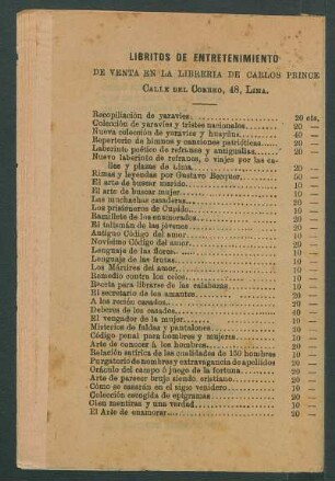 Libritos de entretenimiento de venta en la librería de Carlos Prince