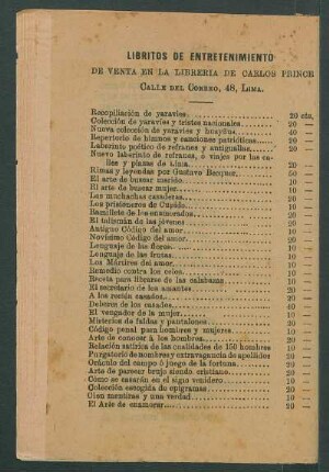 Libritos de entretenimiento de venta en la librería de Carlos Prince