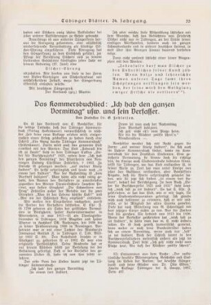 55-56 Das Kommersbuchlied "Ich hab den ganzen Vormittag" etc und sein Verfasser