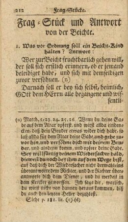 Frag-Stück und Antwort von der Beichte
