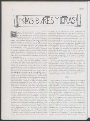 Notas de artes y letras