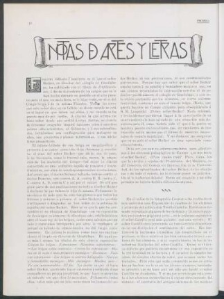 Notas de artes y letras