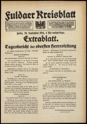 Ausgabe vom Mittwoch, den 20. September 1916.