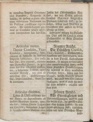 Articulus nonus. Neunter Artikel.