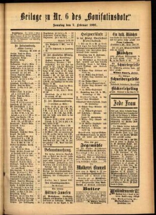 Zweite Ausgabe vom Sonntag, den 07. Februar 1897.