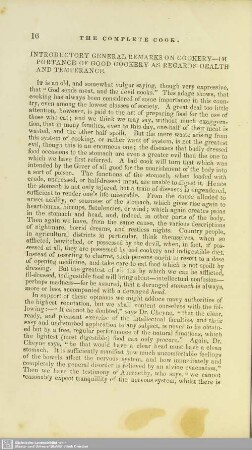 Introductory general remarks on cookery - importance of good cookery as regards health and temperance