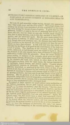 Introductory general remarks on cookery - importance of good cookery as regards health and temperance