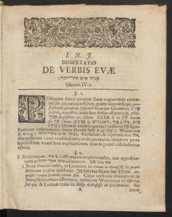 Dissertatio De Verbis Evae