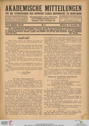 Nr. 6 (10. Dezember 1919)
