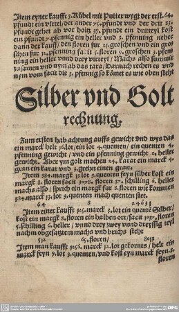 Silber und Golt rechnung.