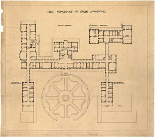 Billing, Hermann; Singen; Krankenhaus - Hauptbau (Grundriss EG); Wirtschaftsbau (Grundriss Keller)