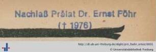 [Provenienz]: Föhr, Ernst