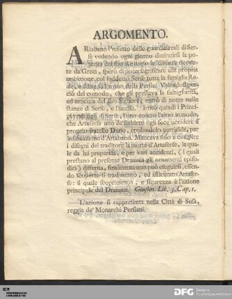 Argomento. / Inhalt.