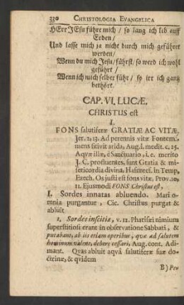 Cap. VI. Lucae. Christus est ...