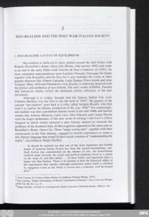 2 Neo-Realism And The Post-War Italian Society