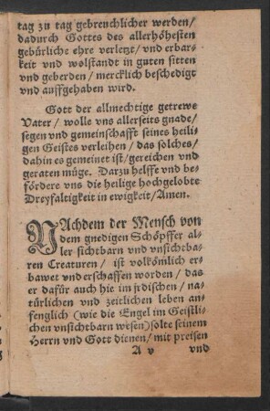 Nachdem der Mensch von dem gnedigen Schöpffer ...