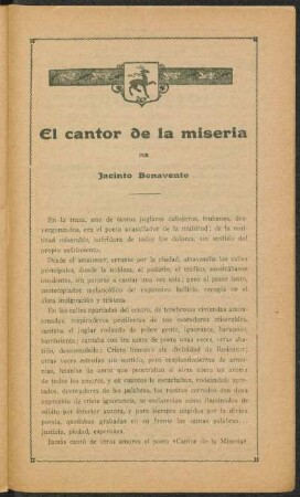 El cantor de la miseria