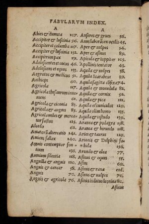 4v-8v, Fabularum Index