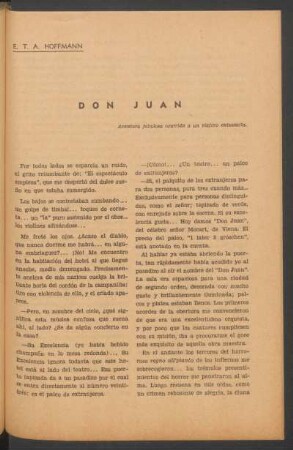 Don Juan : Aventura fabulosa ocurrida a un viajero entusiasta.