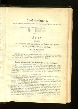 Städteordnung.