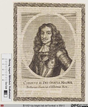 Bildnis Karl (Charles) II. (Stuart), König von England u. Schottland (reg. 1660-85)