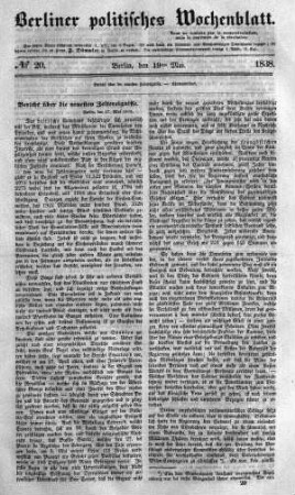 No 20, 19. Mai 1838